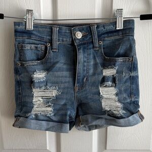 Aeropostale Blue Distressed Jean Shorts